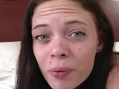 To Get Back at Her Cheating Bf the Caucasian Dark haired Tempts the Yam-sized Black Dude