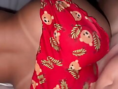 Cock-hungry wifey heads to bed with brief shorts to taunt her husband