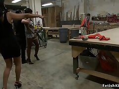 Ebony victim public d. in shop