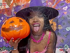 Morena Rabuda plays with her horny penile pumpkin squirts on halloween night
